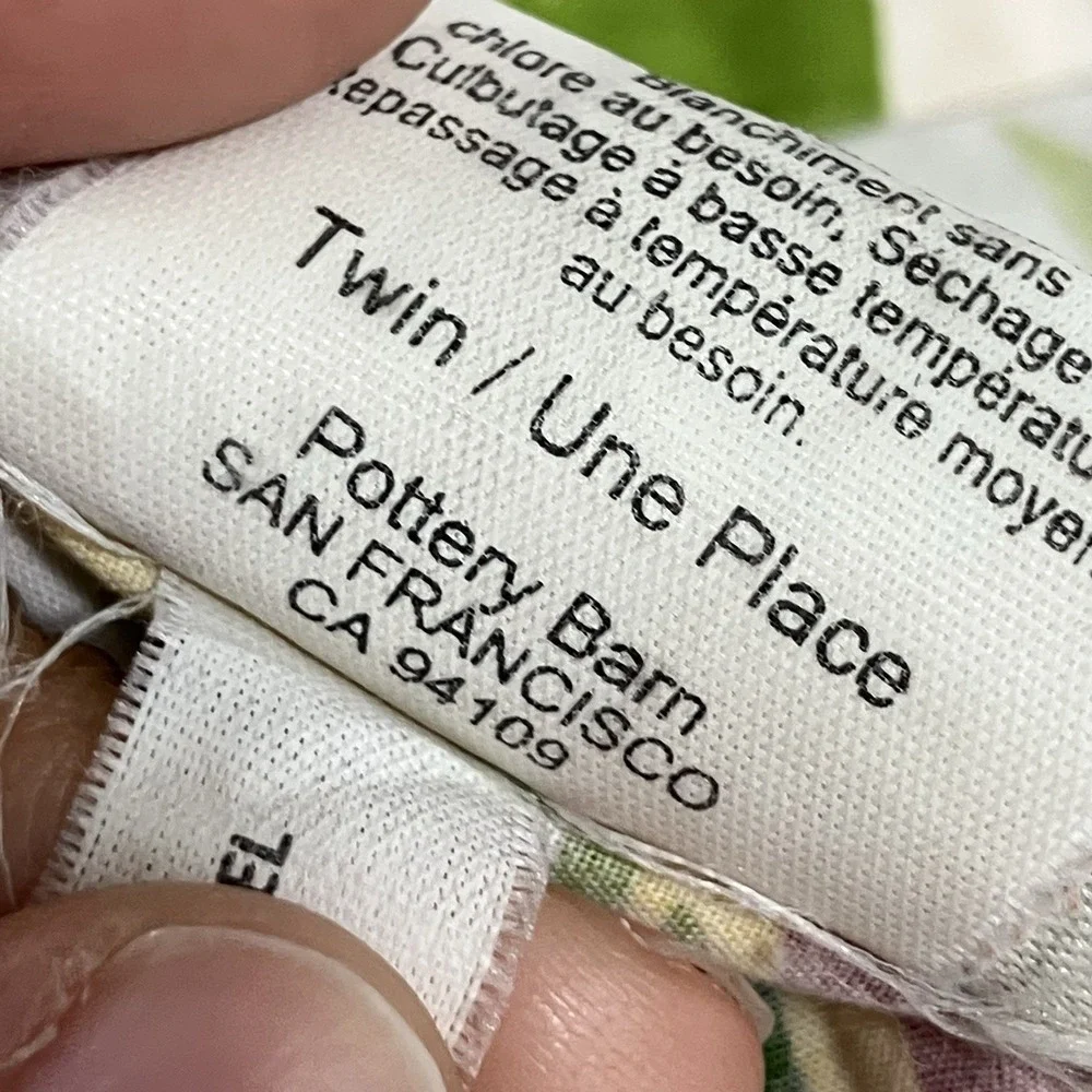 Pottery Barn Twin Duvet Cover Floral Garden Multicolor Cotton Made in Israel